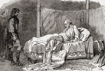 Scène de la pièce de William Shakespeare, Le Roi Lear, Acte IV, Scène 7